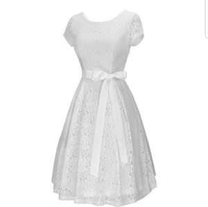 White lace vintage swing dress